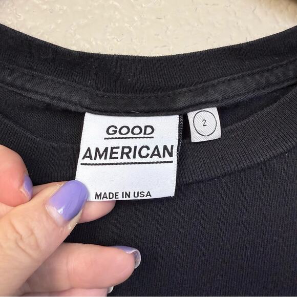 Good American • Black Long Sleeve Crop Top - Picture 7 of 13